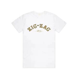 Zig Zag 1879 Graphic T Shirt XL White Gold Logo Rolling Papers Authentic